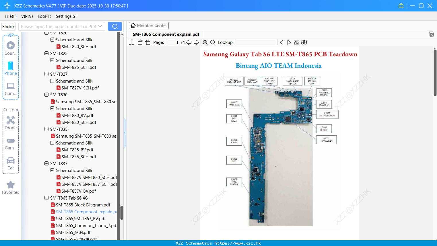 Samsung SM-T865 Component Explain